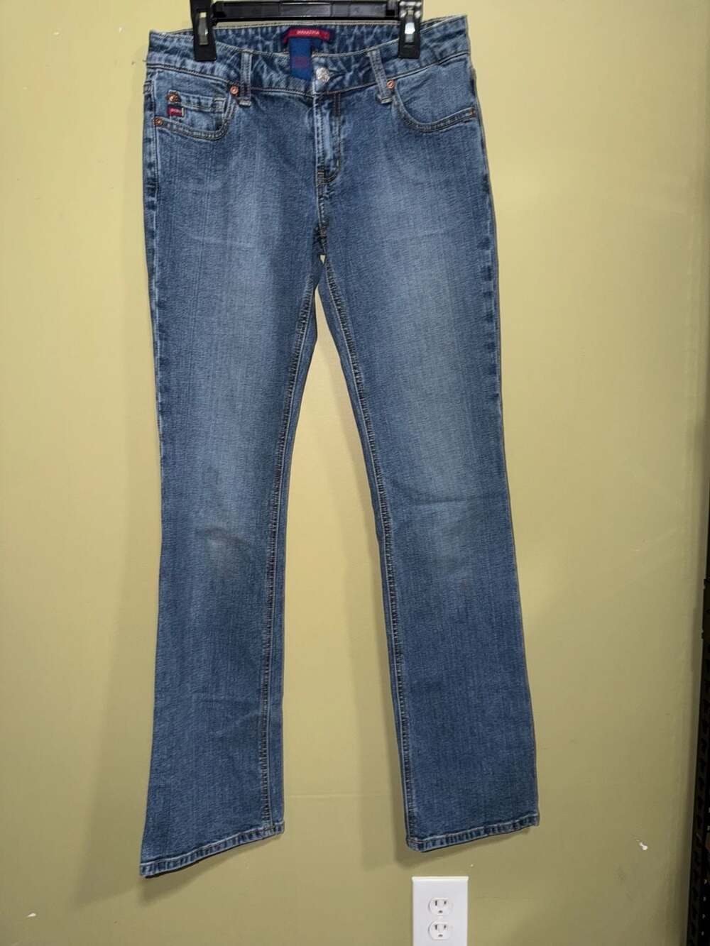 BCBG Maxazria Y2K Low Rise Bootcut Denim Jeans Blue Size 2